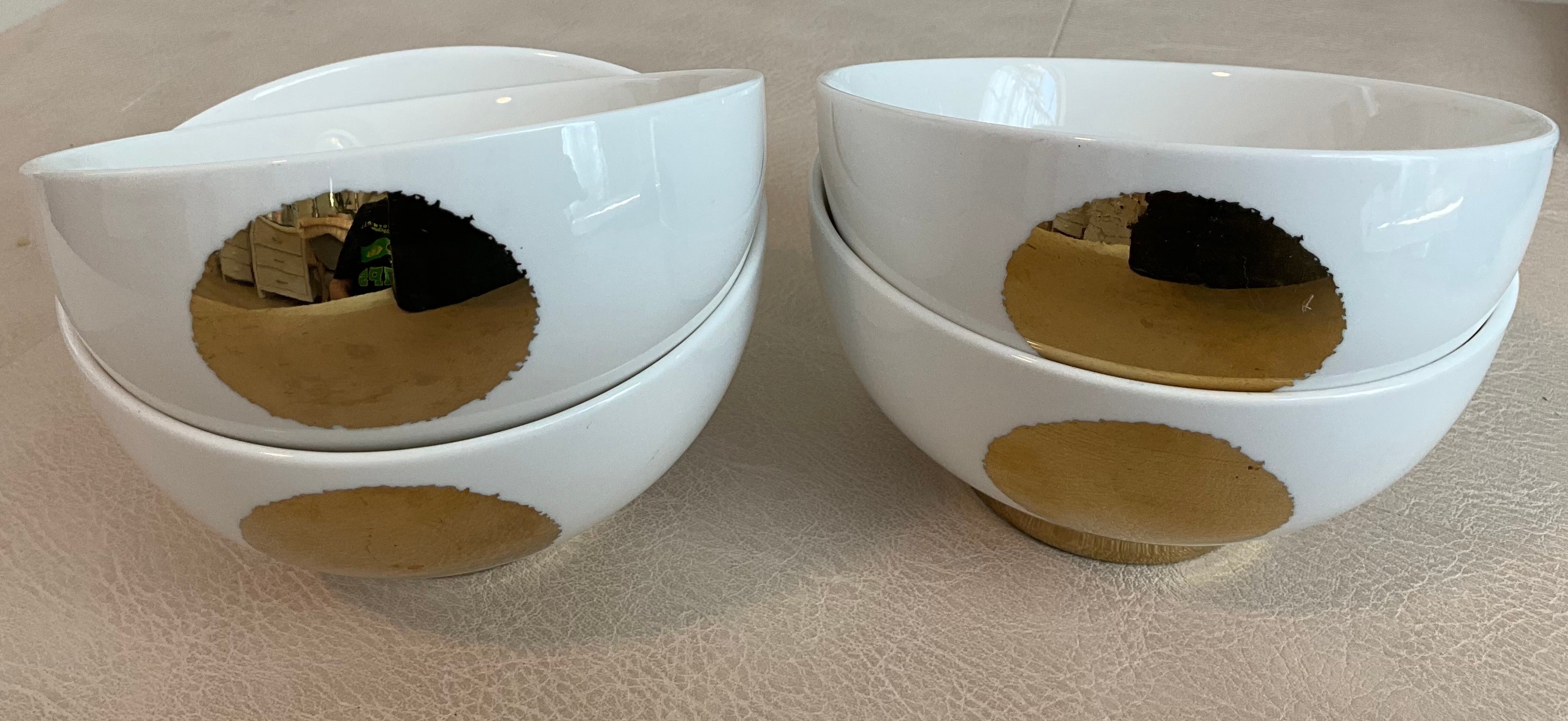 Vintage Nicole Miller Gold Dot Small Bowls