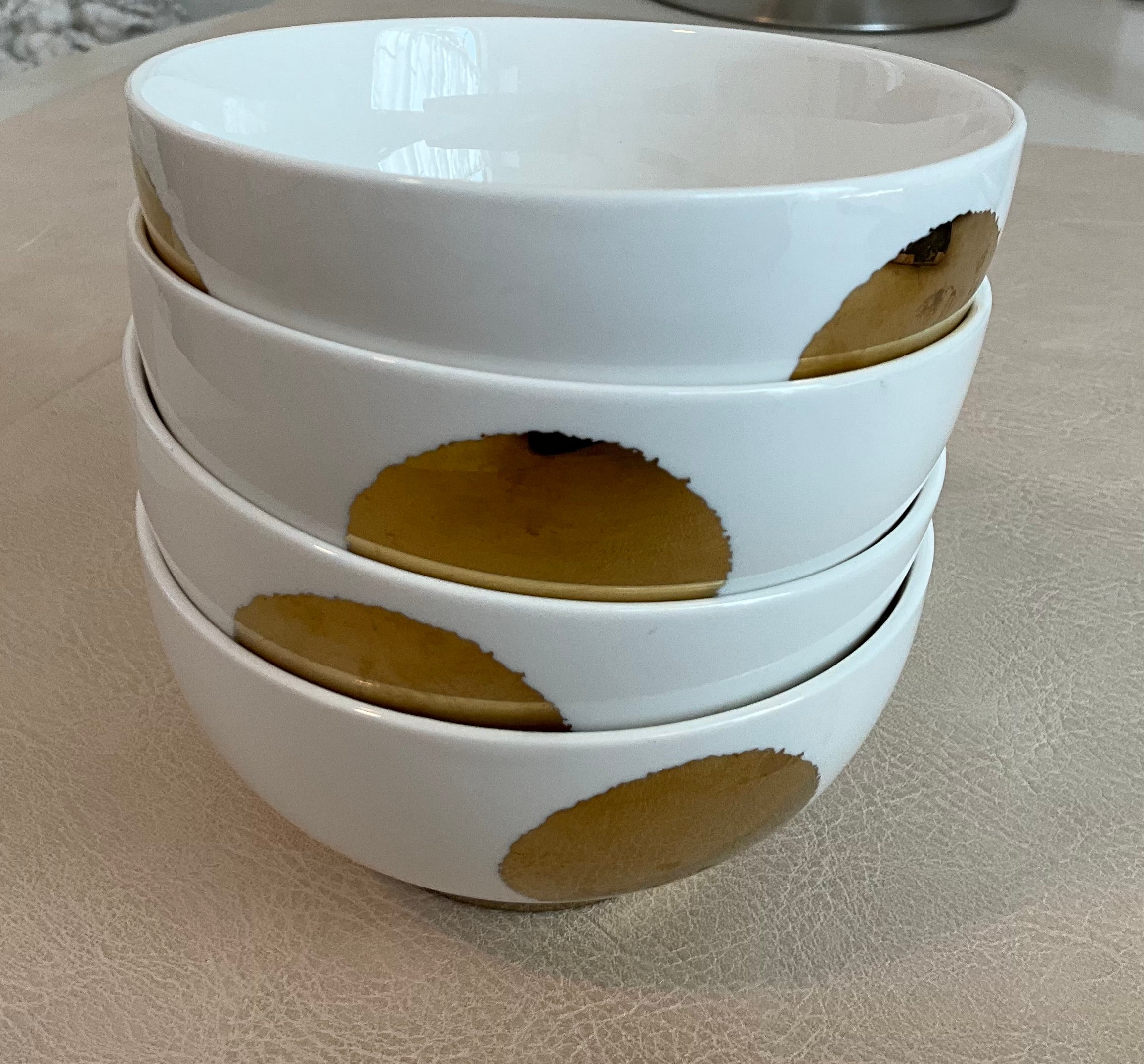Vintage Nicole Miller Gold Dot Small Bowls