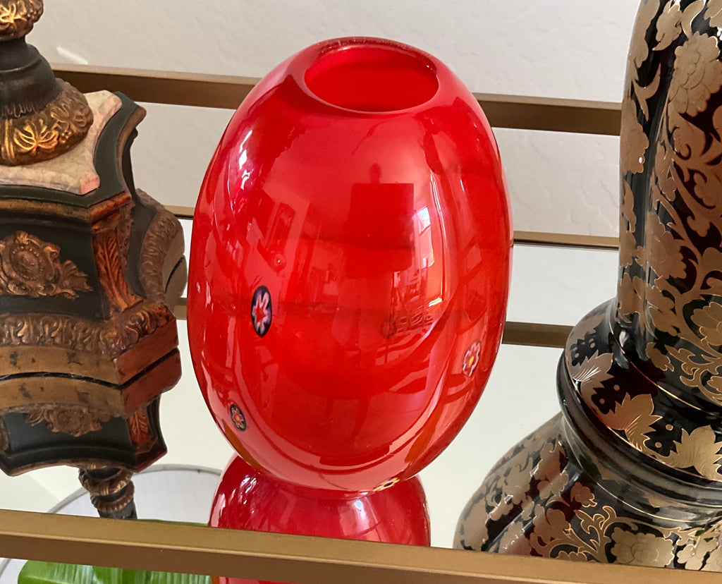 Translucent Opaque Artistic Vintage Murano Style Vase