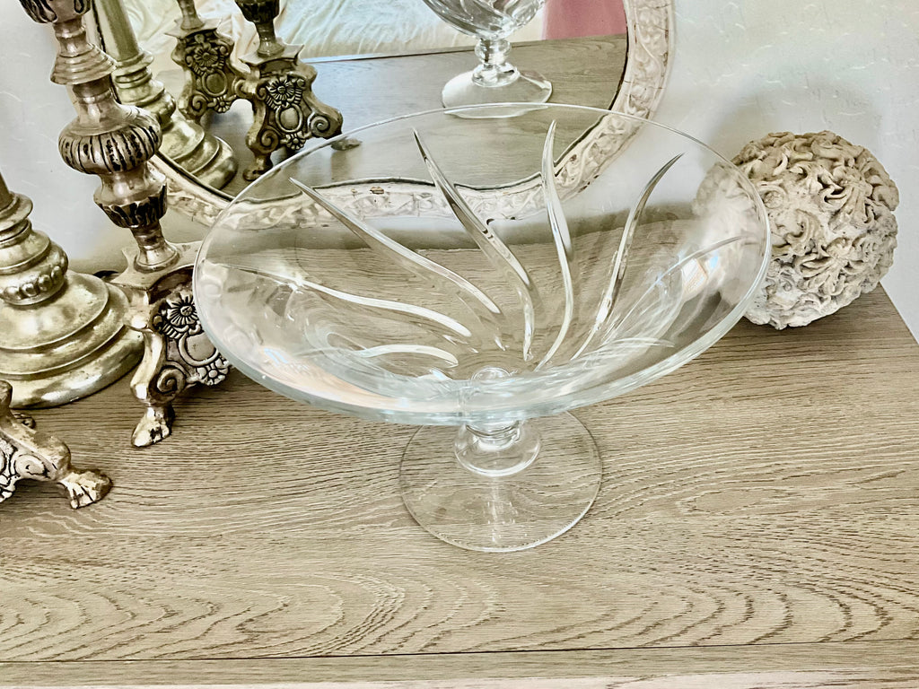 J.G. Durand Crystal Clerval Pedestal Bowl, France