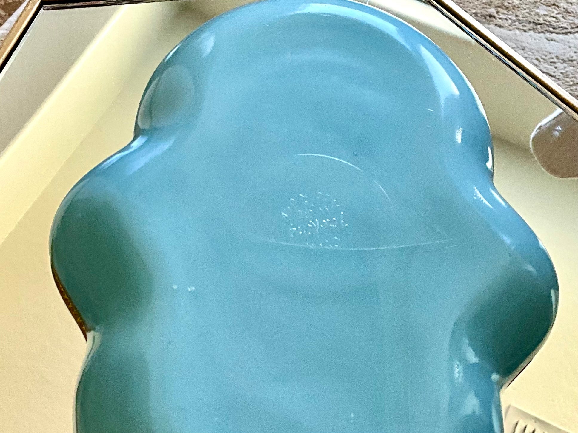 Vintage Delphine Fire King Gorgeous Blue Milk Glass Server