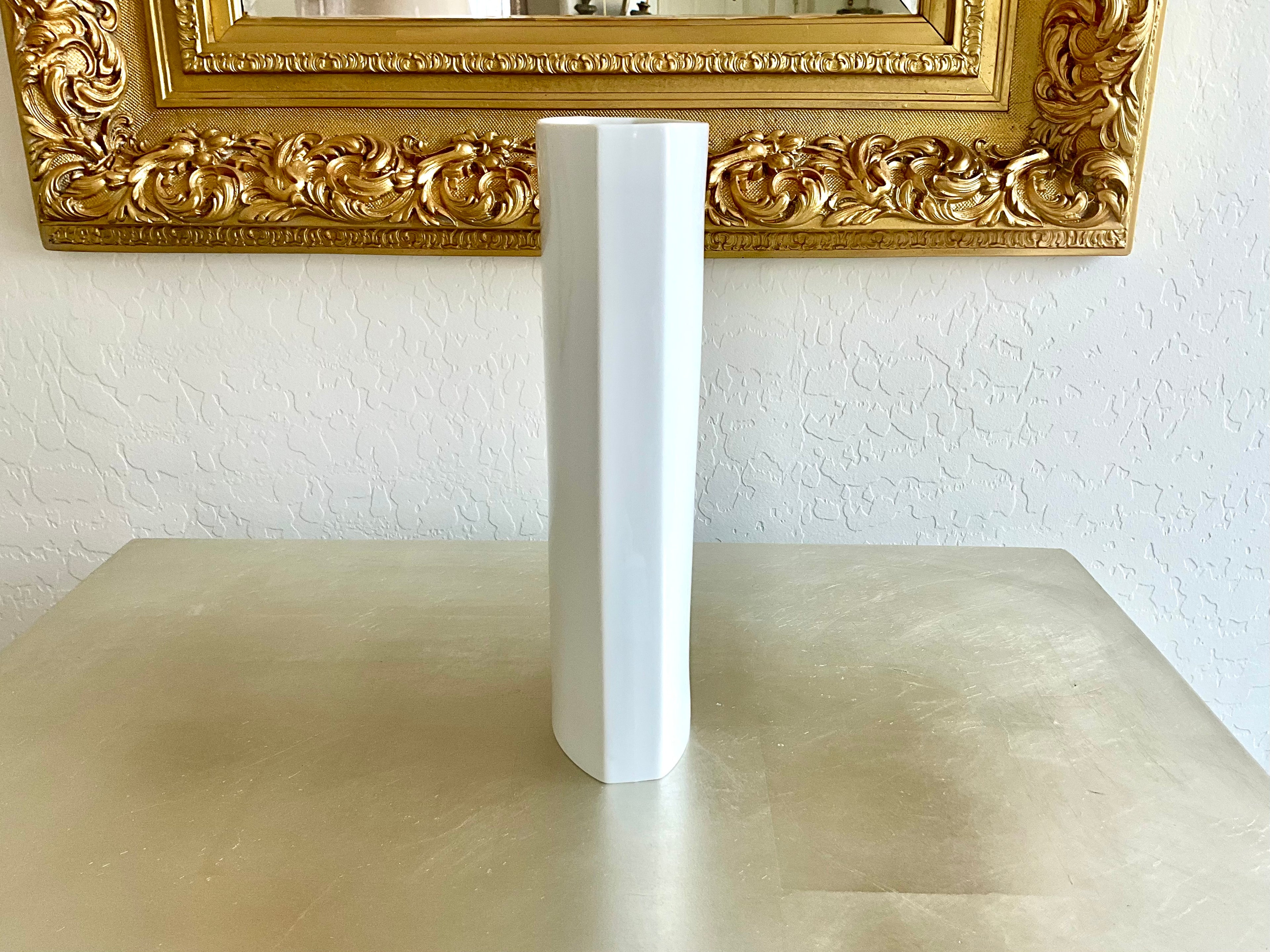 Mid-Century Modern Furstenberg White Porcelain Minimalist Vase