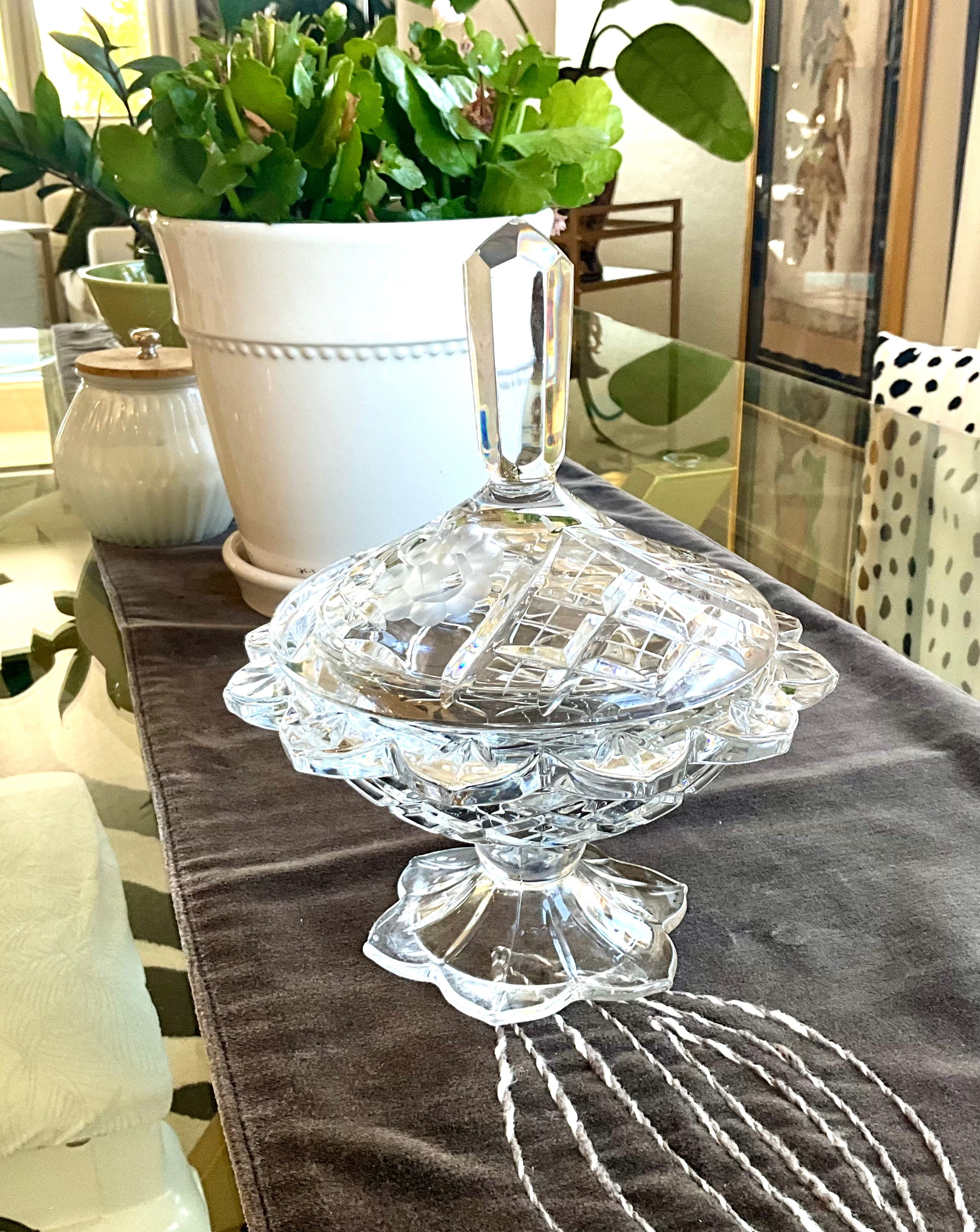 Vintage Flawless Lead Glass/Crytal Pedestal Dish with Lid