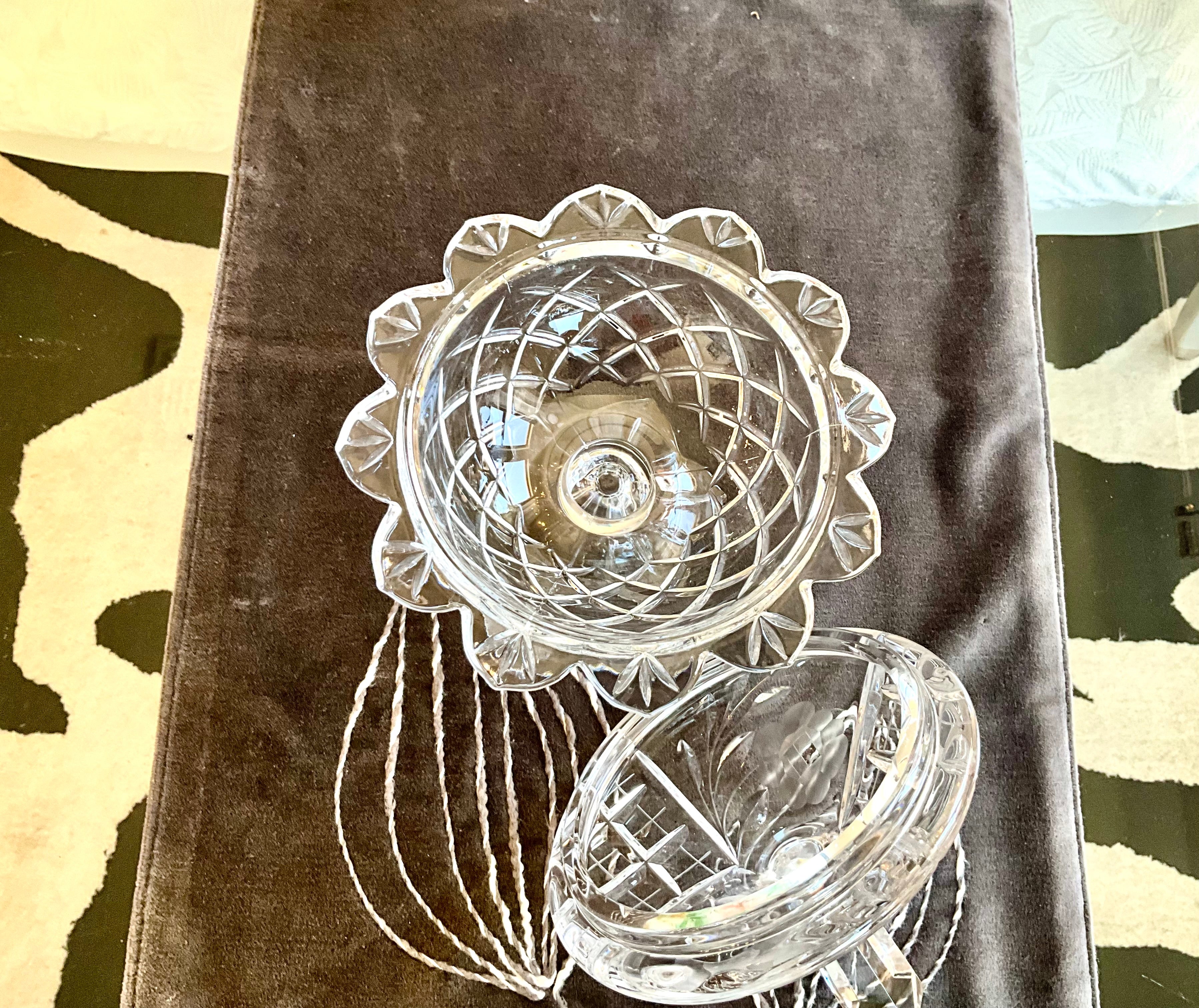 Vintage Flawless Lead Glass/Crytal Pedestal Dish with Lid