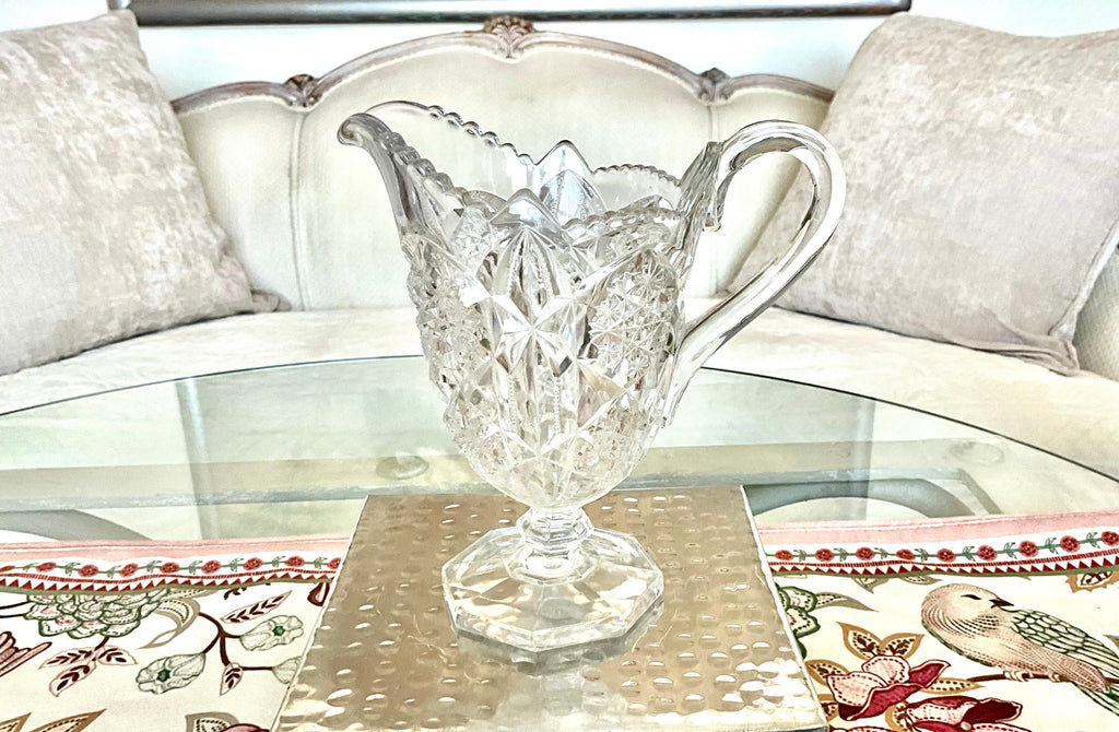 Antique McKee Pres-Cut Toltec Small Footed Creamer