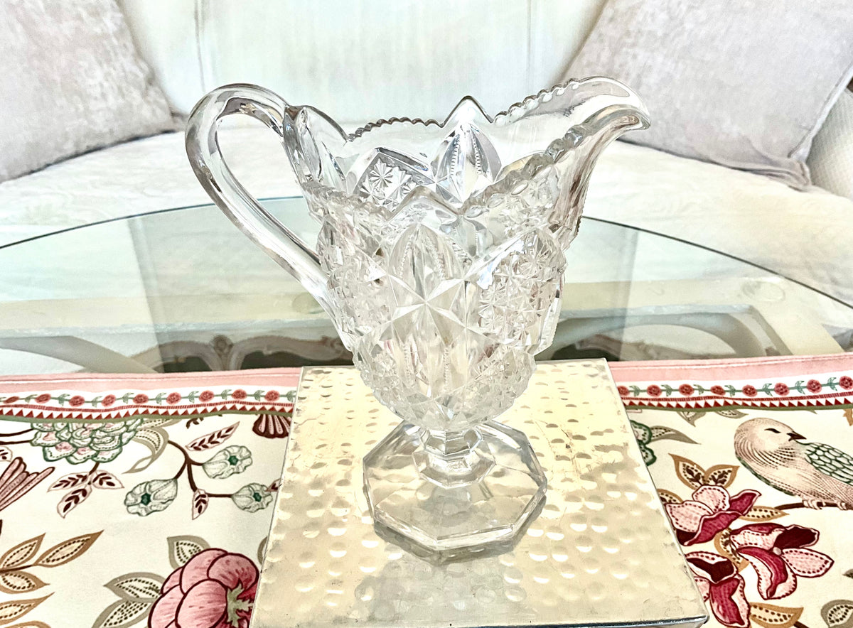 Antique McKee Pres-Cut Toltec Small Footed Creamer