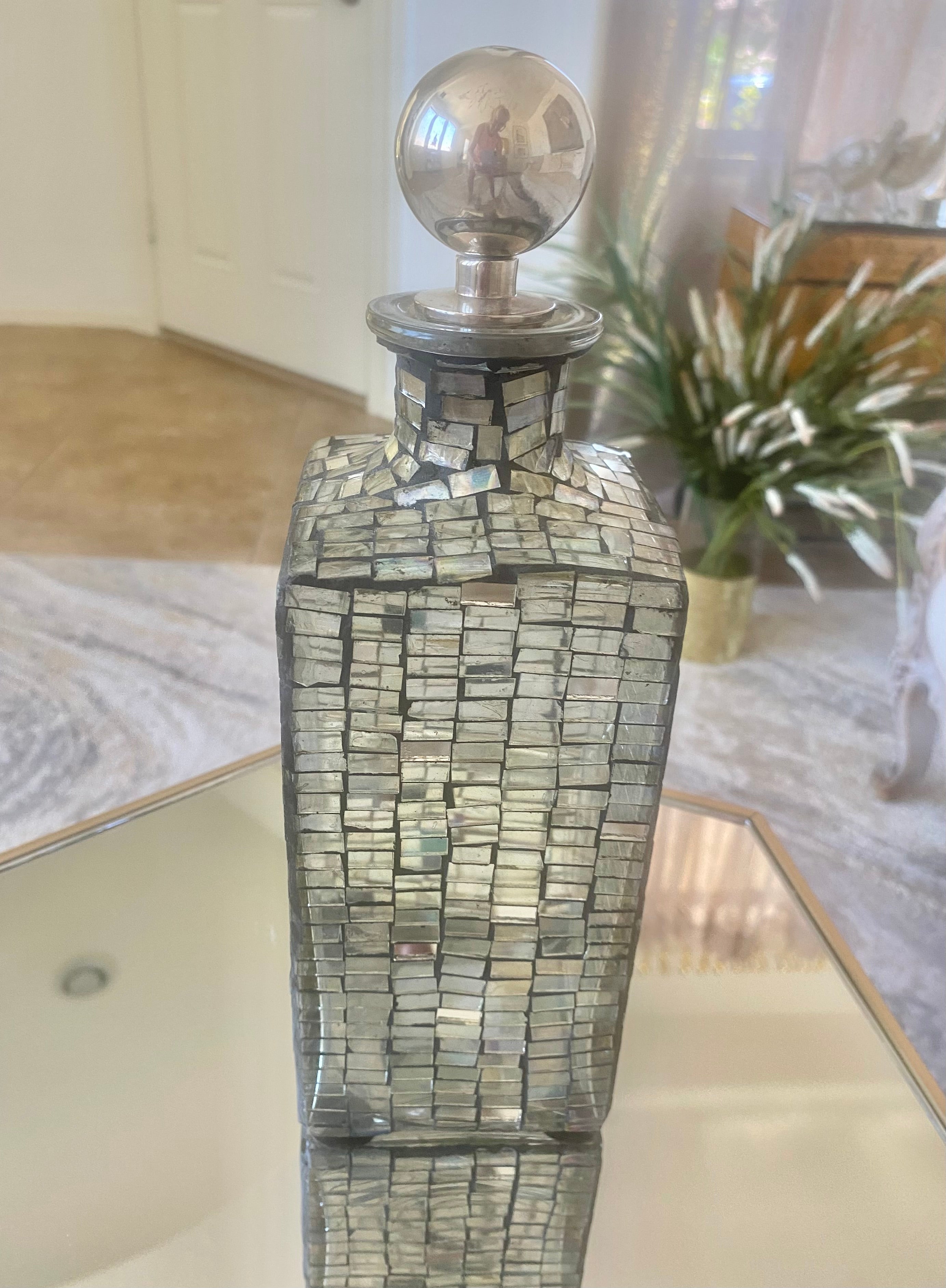 Iridescent Mosaic Decanters, Hollywood Regency