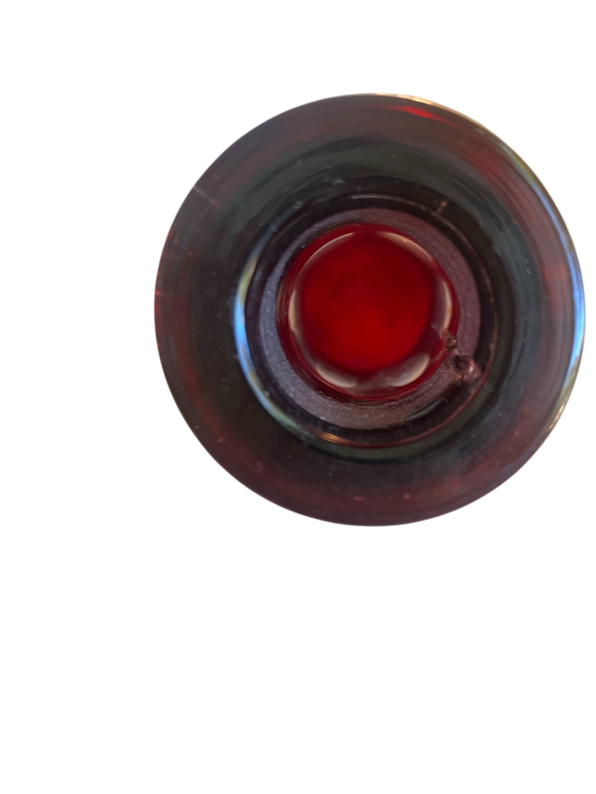 Vintage Bohemian Ruby Red Cut-to-Clear Crystal Decanter, 1950s Czech Republic