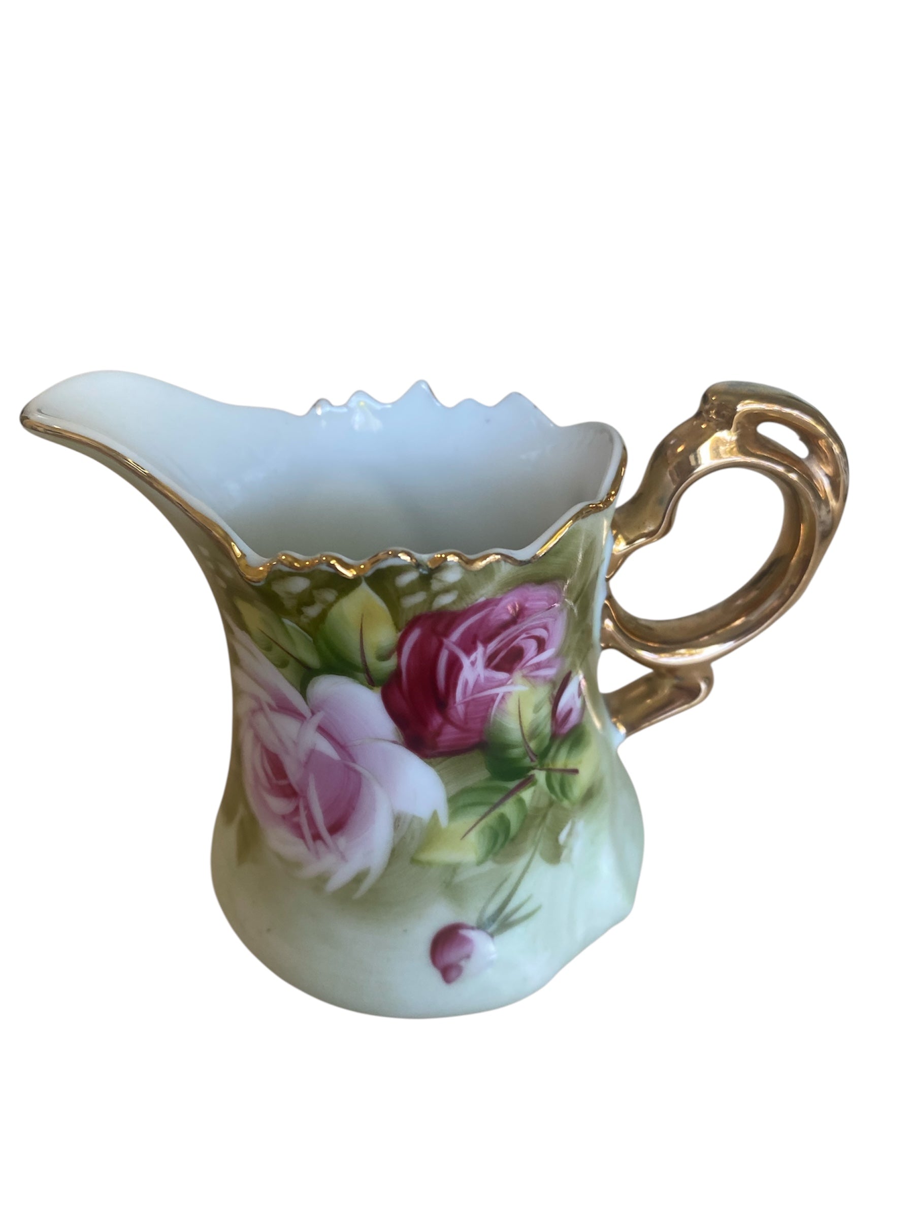 Vintage Lefton Coffee Pot and Creamer, Heritage Collection, Floral Design