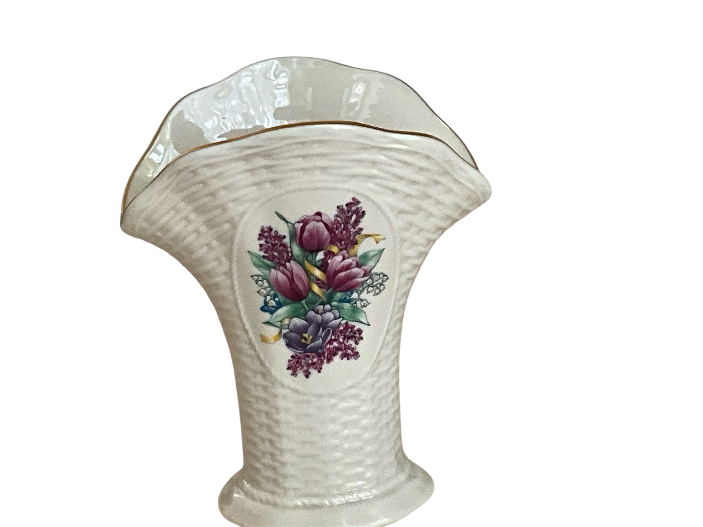 Lenox Vintage Fine China Springtime Bouquet Weave Vase