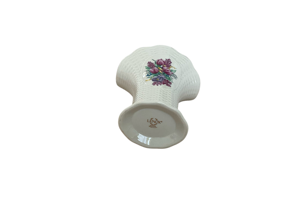 Lenox Vintage Fine China Springtime Bouquet Weave Vase