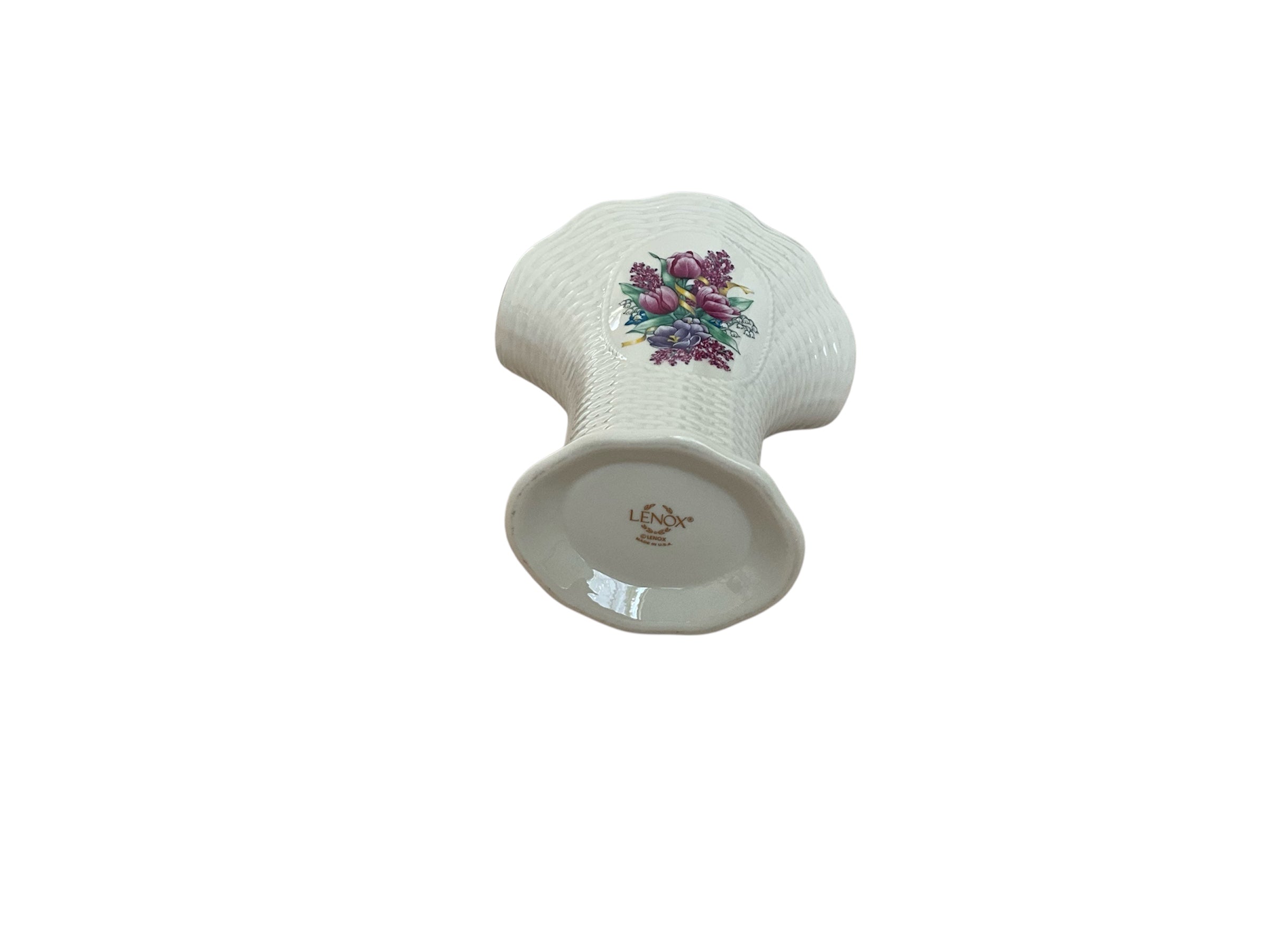 Lenox Vintage Fine China Springtime Bouquet Weave Vase