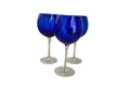 Vintage Cobalt Blue Balloon Wine Goblets