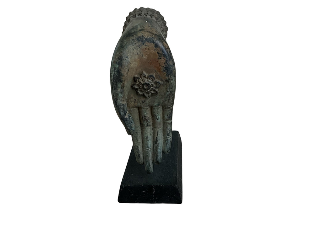 Thai Buddha Hand Mudra Sculpture, Bronze Blessing Hand