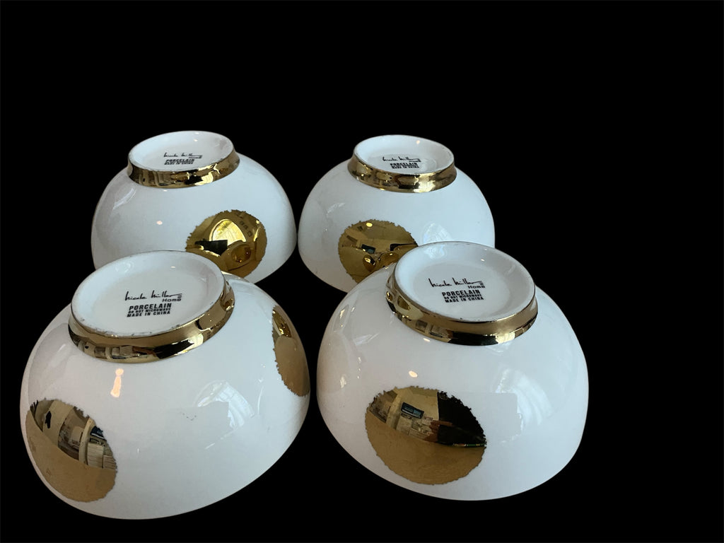 Vintage Nicole Miller Gold Dot Small Bowls