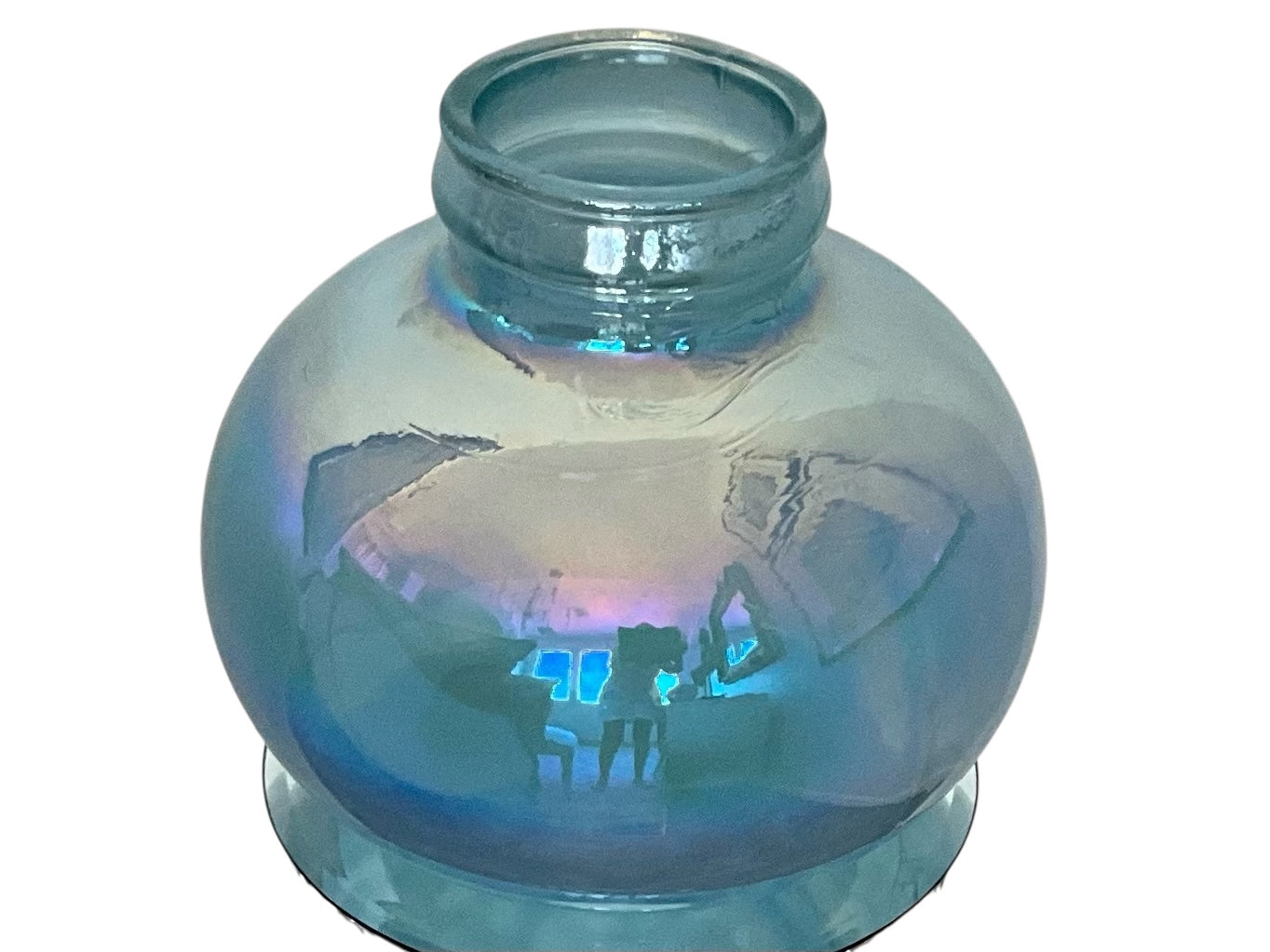 Gorgeous Blue Hand Blown Large Spanish Vase with Pontil Bottom