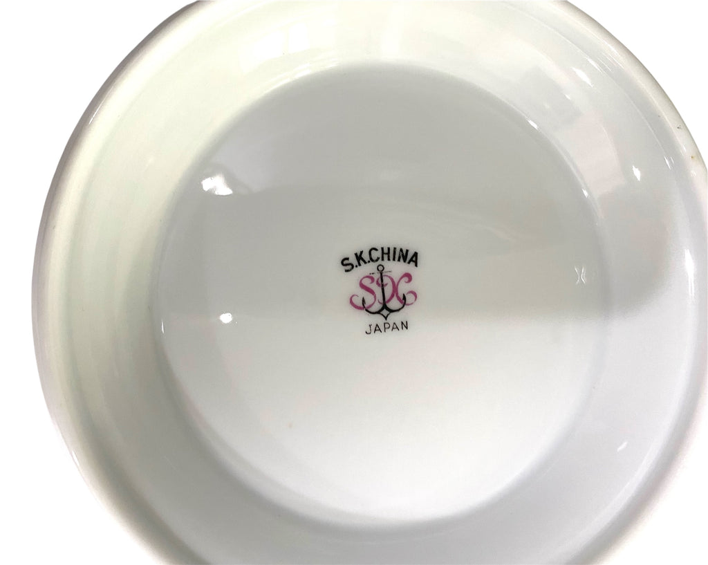 SK Casserole Dish, Cherry Blossom Pattern, Platinum Trim, Japan