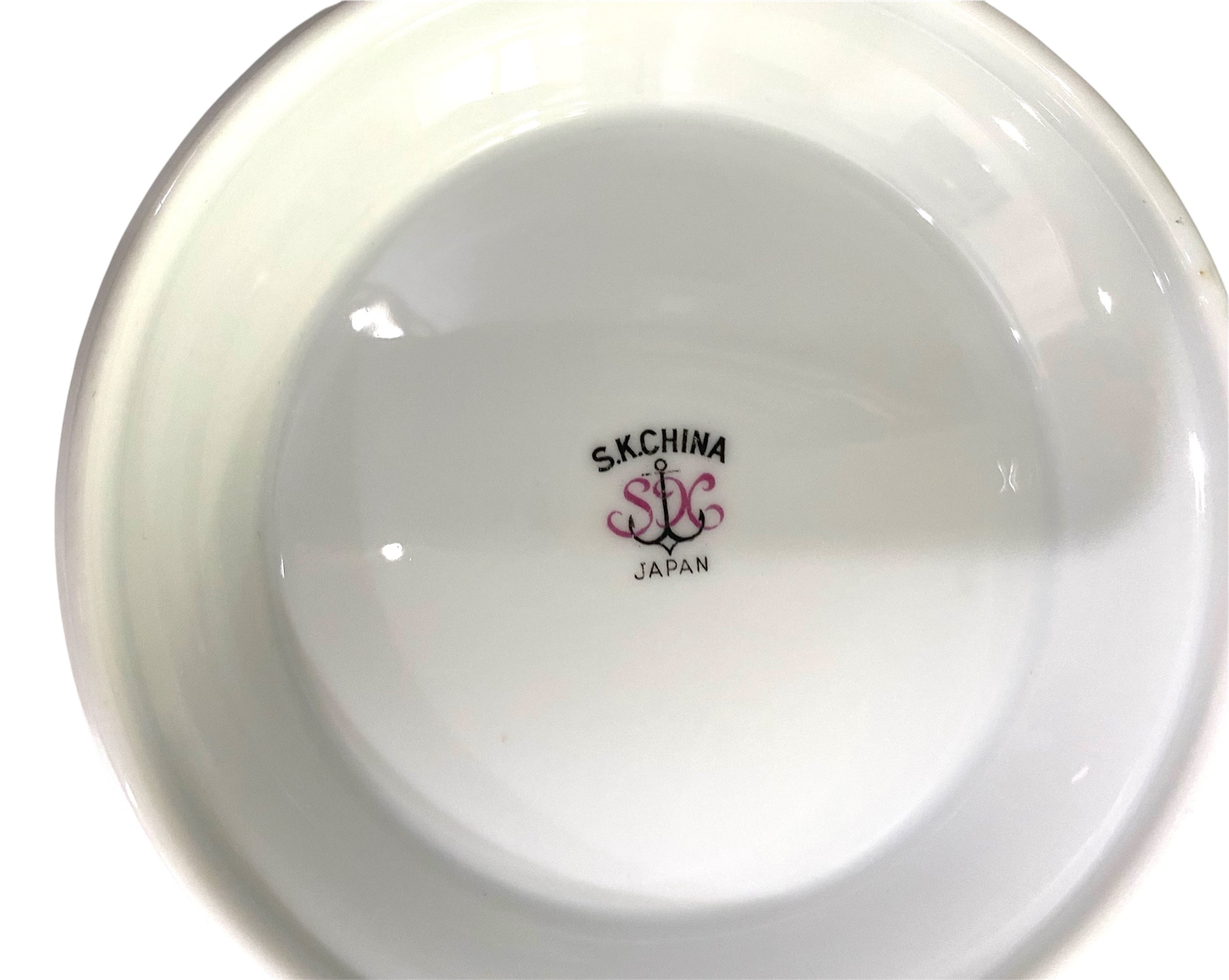 SK Casserole Dish, Cherry Blossom Pattern, Platinum Trim, Japan