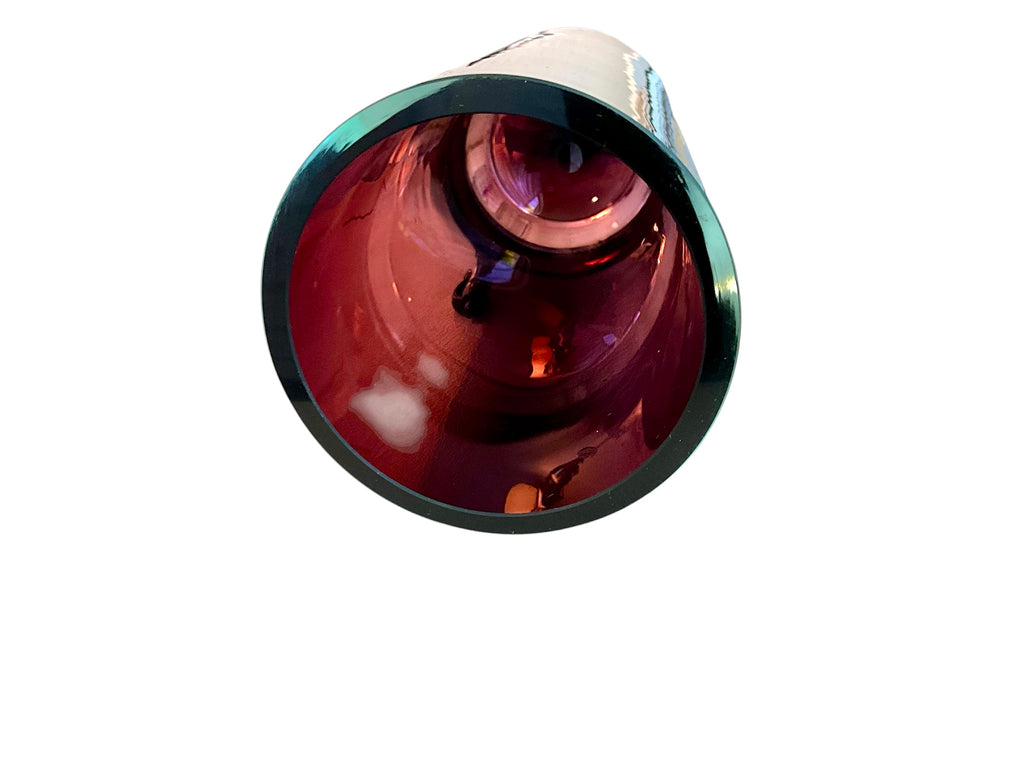 Polish Krosno Amethyst Tall Glass Vase, Bubble Bottom