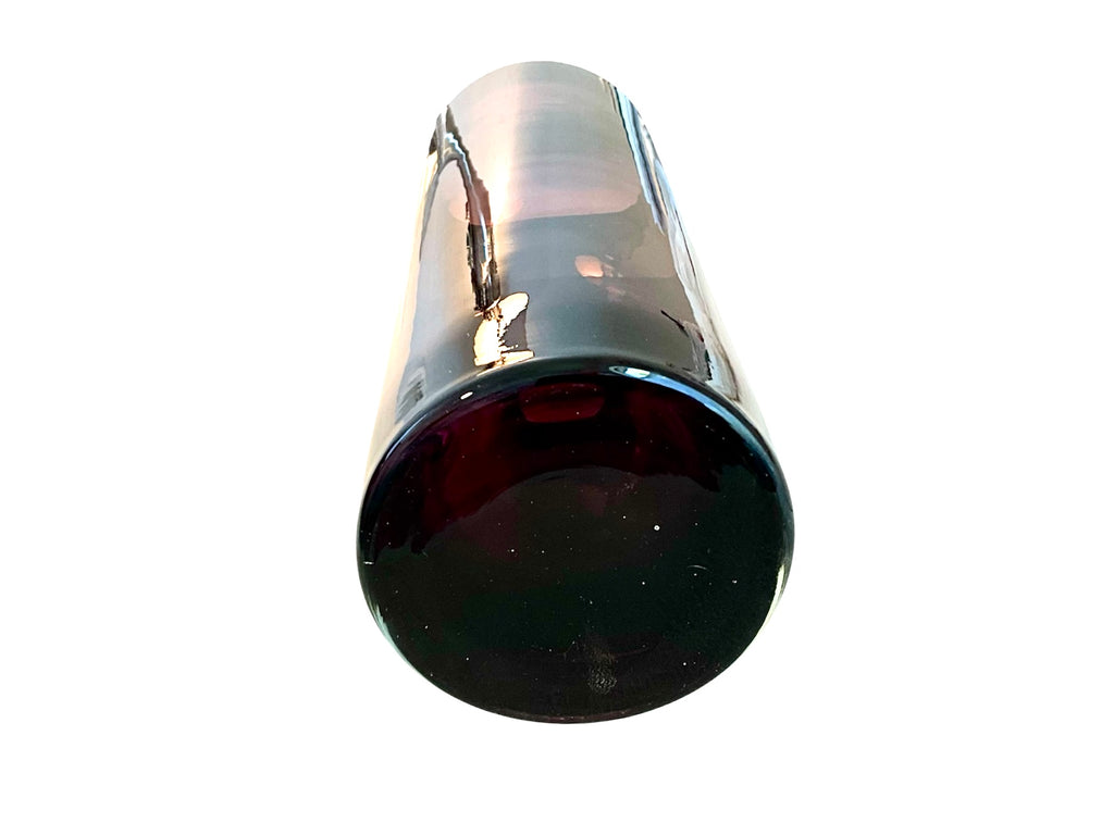 Polish Krosno Amethyst Tall Glass Vase, Bubble Bottom