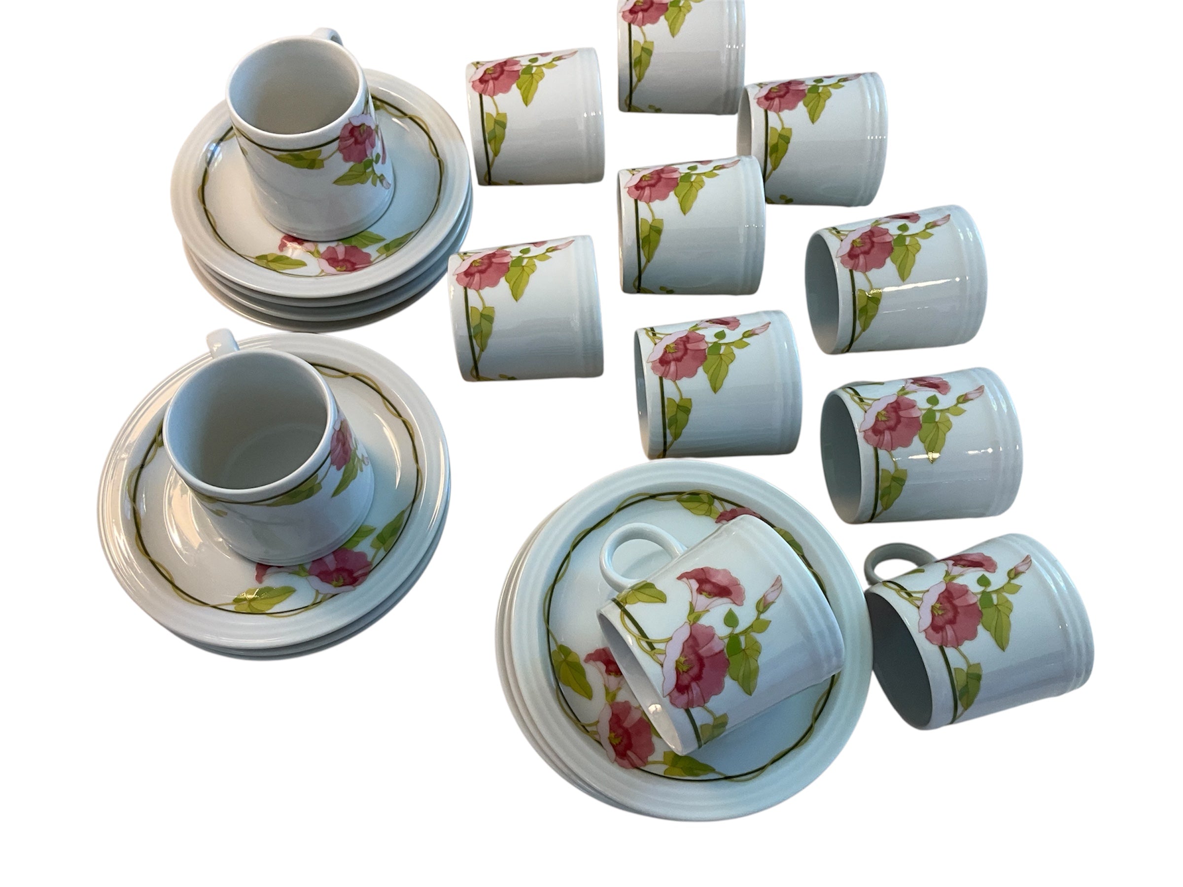Vintage Toscany Collection, “Portsmouth” Morning Glory Demitasse Cup Set of 12