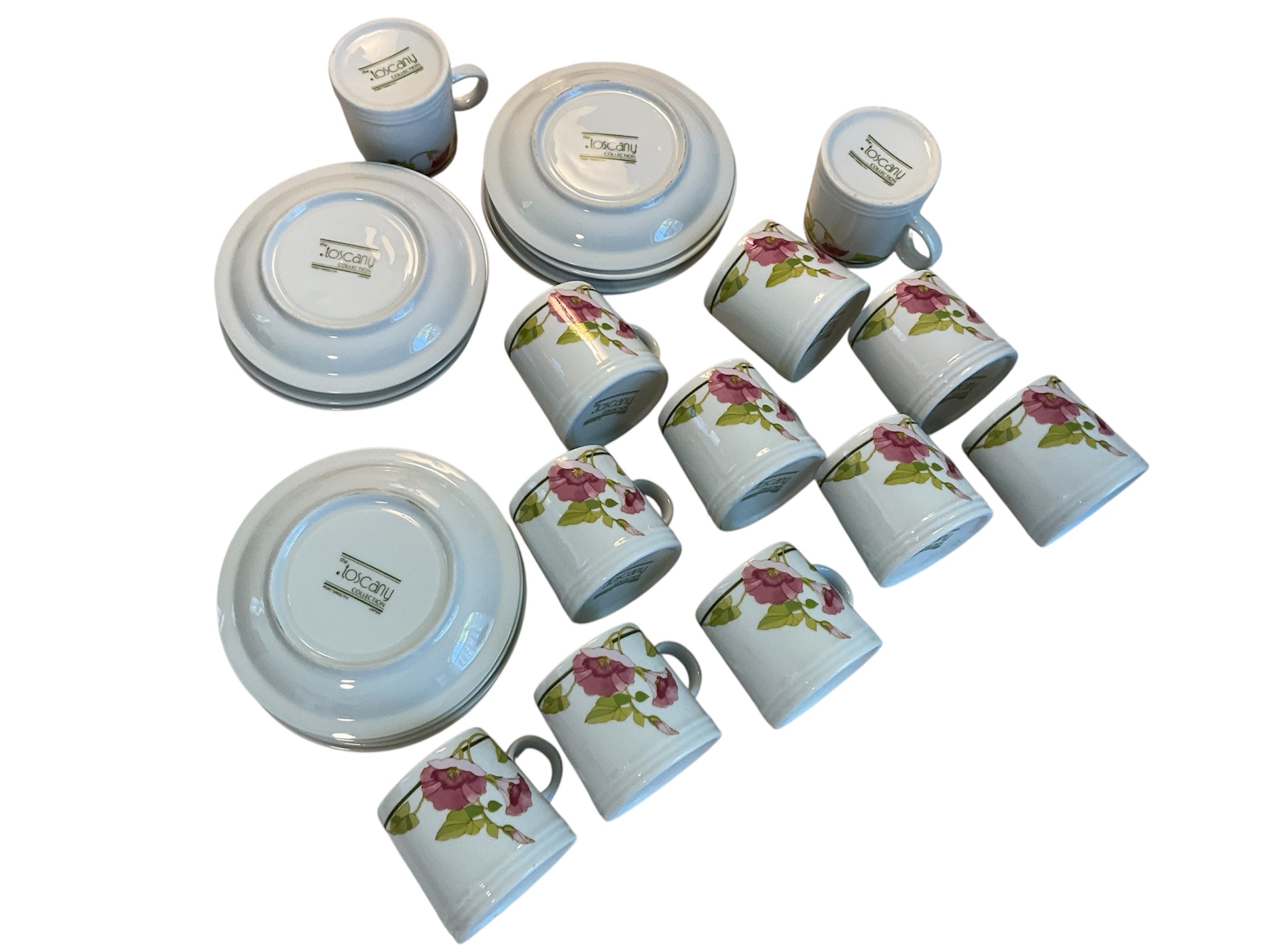 Vintage Toscany Collection, “Portsmouth” Morning Glory Demitasse Cup Set of 12