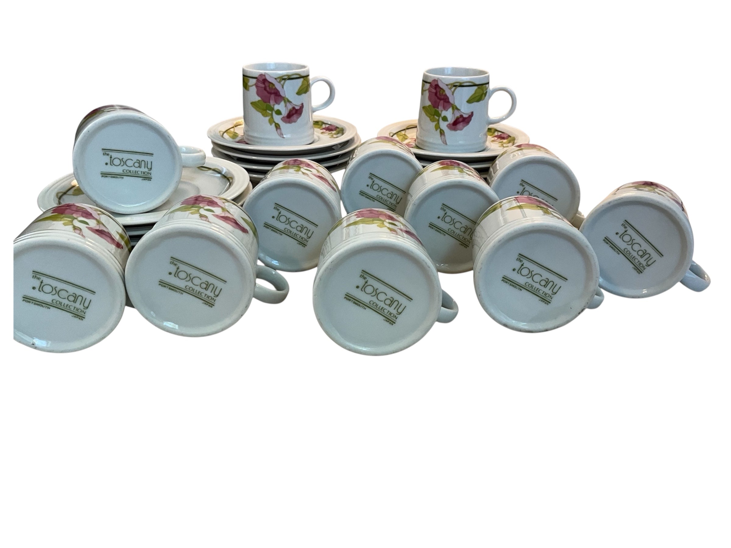 Vintage Toscany Collection, “Portsmouth” Morning Glory Demitasse Cup Set of 12