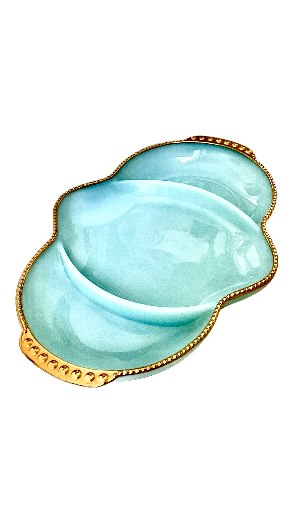 Vintage Delphine Fire King Gorgeous Blue Milk Glass Server
