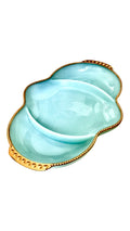 Vintage Delphine Fire King Gorgeous Blue Milk Glass Server