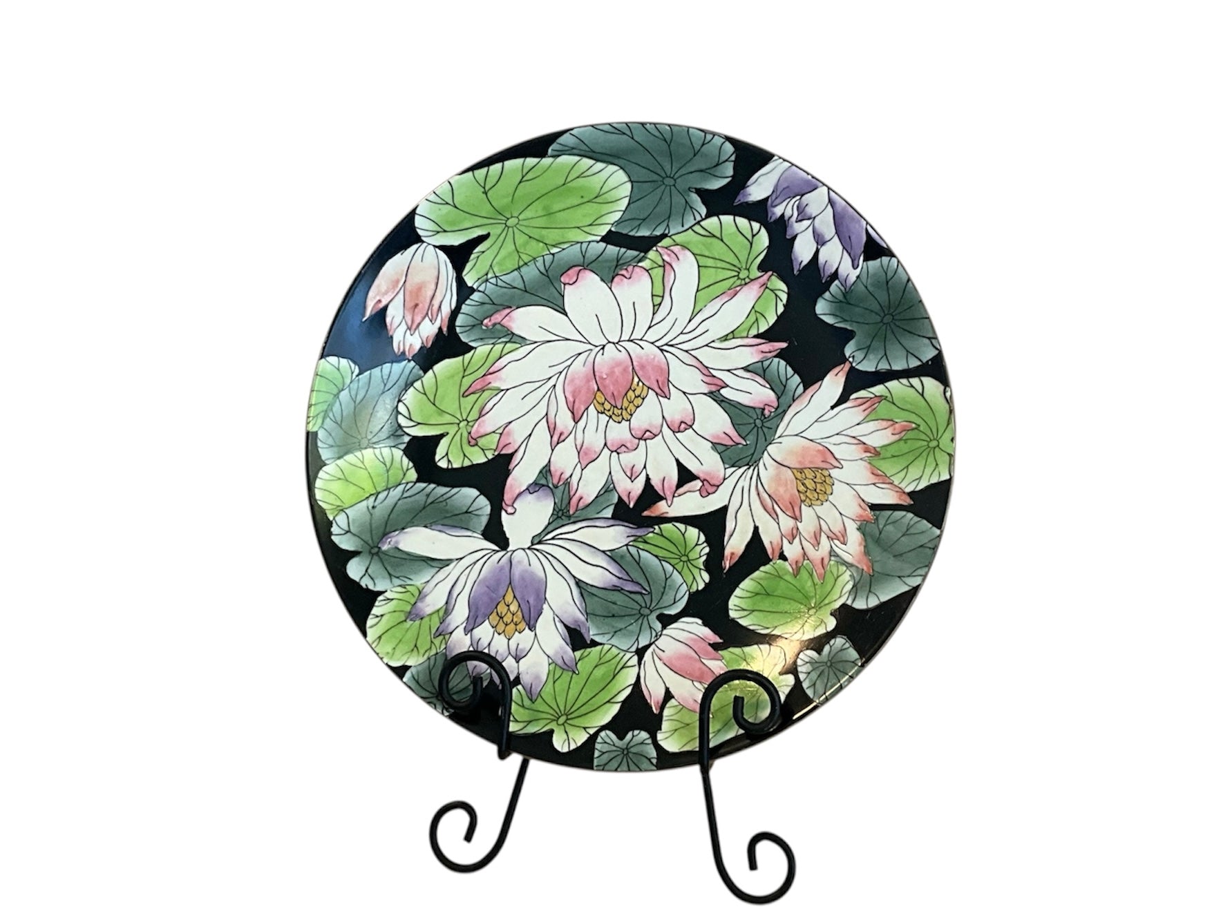 Hand Painted Vintage Toyo Water Lilly Flower Plate